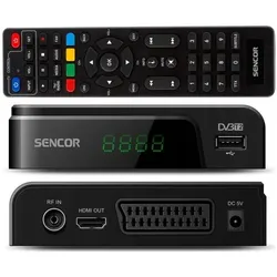 Sencor SDB 524T DVB-T Receiver / H.265 / HEVC / 10W (DVB-T), TV Receiver, Schwarz