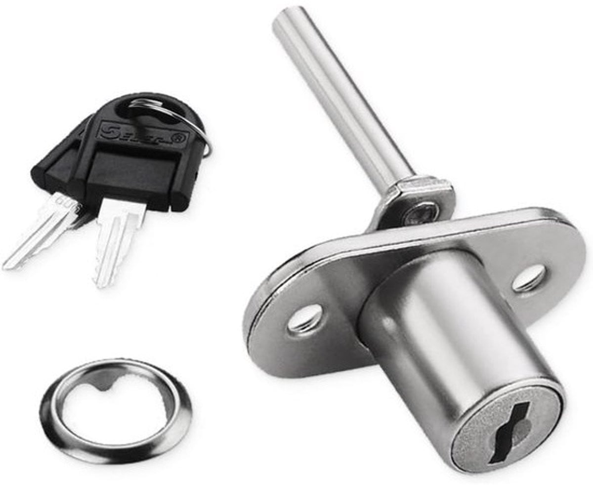 Zilveren Meubelslot met Sleutel - Robuust Kastslot - 2 cm