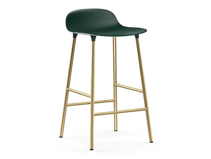 Normann Copenhagen Form Barstuhl Messingbeine Grün