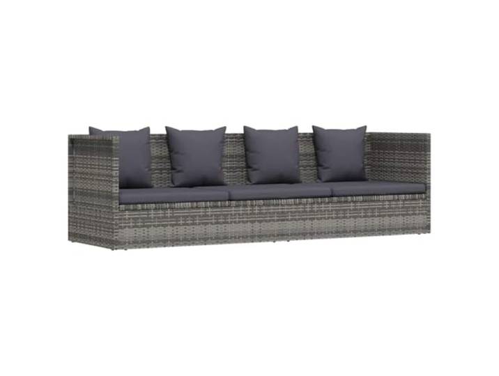 vidaXL Garten-Sofabett 200x60 cm Poly Rattan Grau