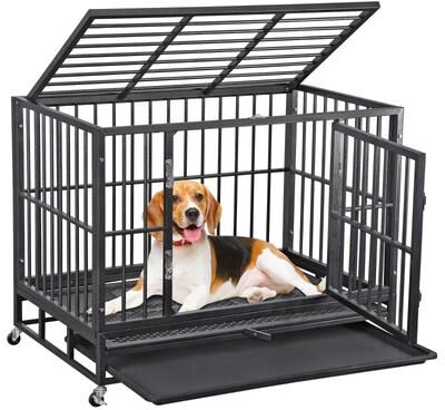 Multicon Wholesale Hub Large Dog Cage With Locks, Heavy Duty Dog Crate Indoor, Outdoor, Removable Tray Large Dog Cage With Locks, Heavy Duty Dog Crate Indoor, Outdoor, Removable Tray