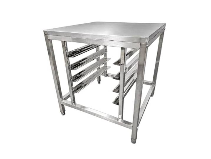 Professioneller Edelstahl-Backofen GN 1/1 & 600 × 400 – 4 Ebenen – Tablett 700 × 720 mm – robuste Halterung