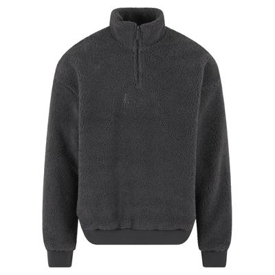 Sweater KARL KANI "Karl Kani KK Metal Signature Teddy Troyer", Herren, Gr. S, grau, 100% Polyester, Rundhals, Sweatshirts Sweater