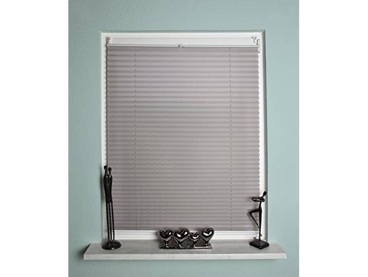 Home Fashion Store plissé Up & Down\, Plastique\, Tissu\, Gris\, 130 x 80 cm