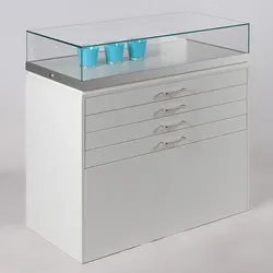 Ausstellung Vitrine mit 4 Schubladen Dialog DLG-31G