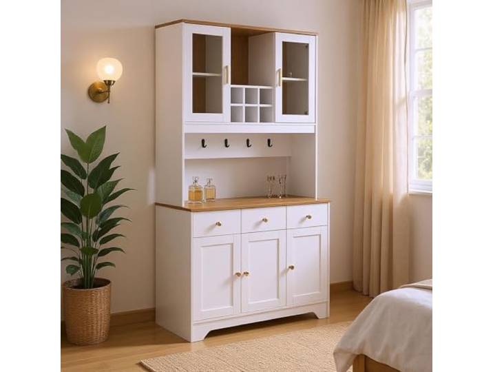 FurnitureR Weißes MDF-Nachttisch, modernes Design, großzügige Lagerung, stilvoller Akzent für Ihr Schlafzimmer