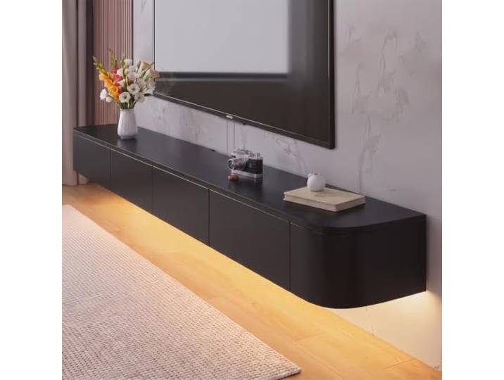 NOYHHAV TV Lowboard Hängend,Moderner TV Schrank Fernsehschrank für das Wohnzimmer Geeignet für das Wohnzimmer und Schlafzimmer Schwarz 160 * 24 * 20CM