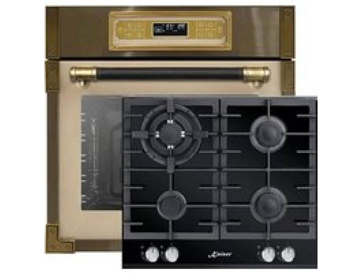 Kaiser Set four EH 6726 ElfAD+KCG 6380 Retro four encastrable 80L four électrique +plaque de cuisson à gaz encastrable 60cm