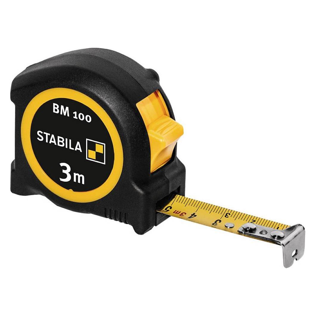 Stabila Taschenbandmass BM 100, metrische Skala (3 m) (19570)