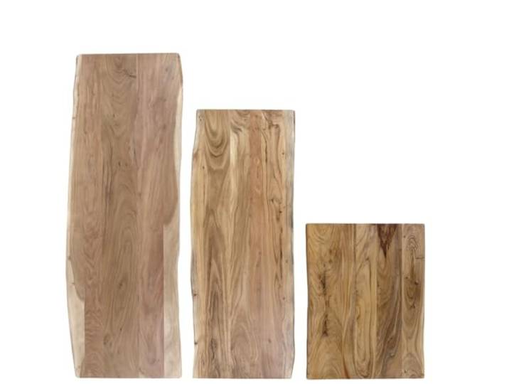 trelevo Waschtischplatte 60x60 cm Akazienholz massiv naturfarben Baumkante 26mm, Tischplatte, Baumkantenplatte als Waschtisch für Aufsatzwaschbecken