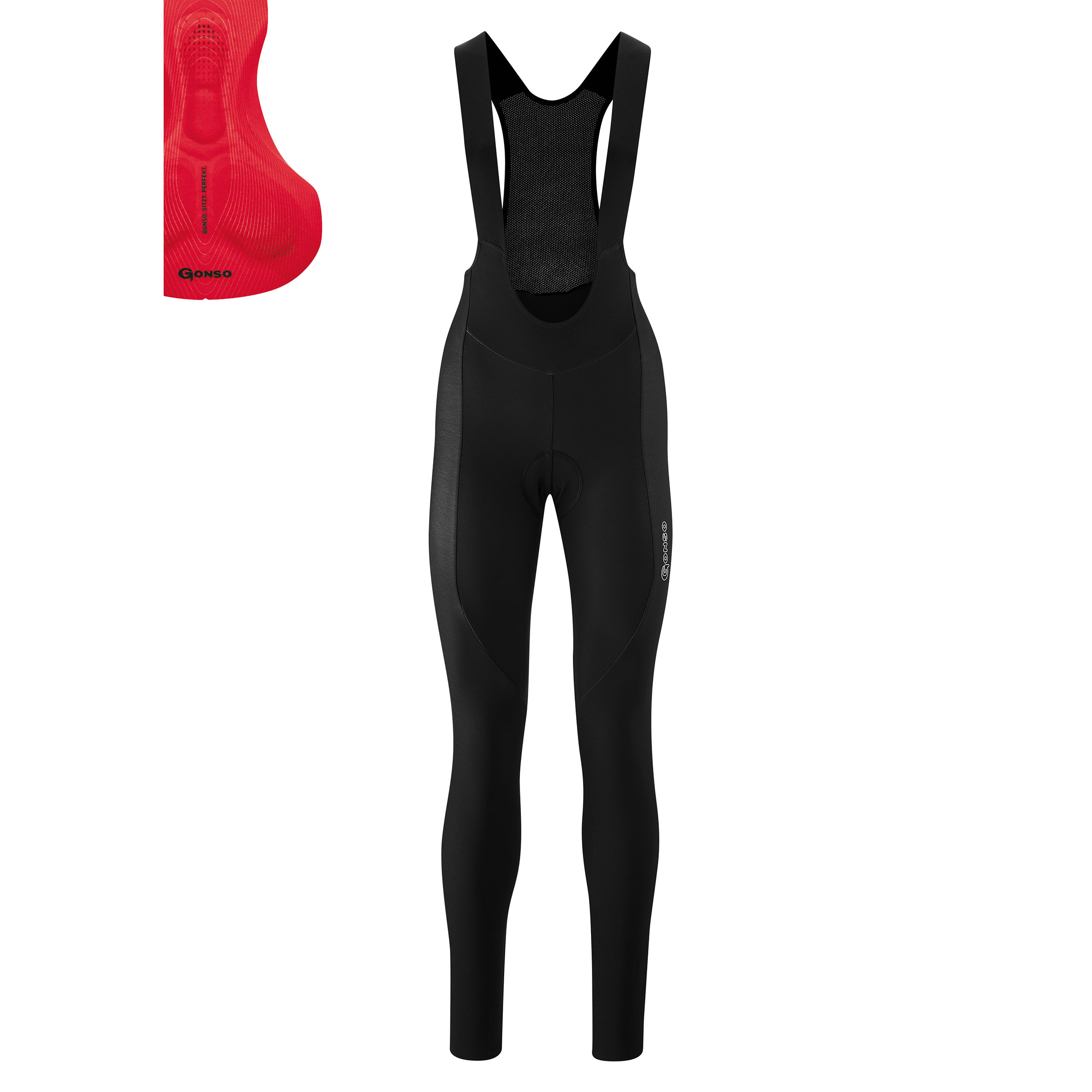 Gonso Sitivo Bib lang Damen Fahrradhose schwarz Größe M Mountainbike | Rennrad Elastisch