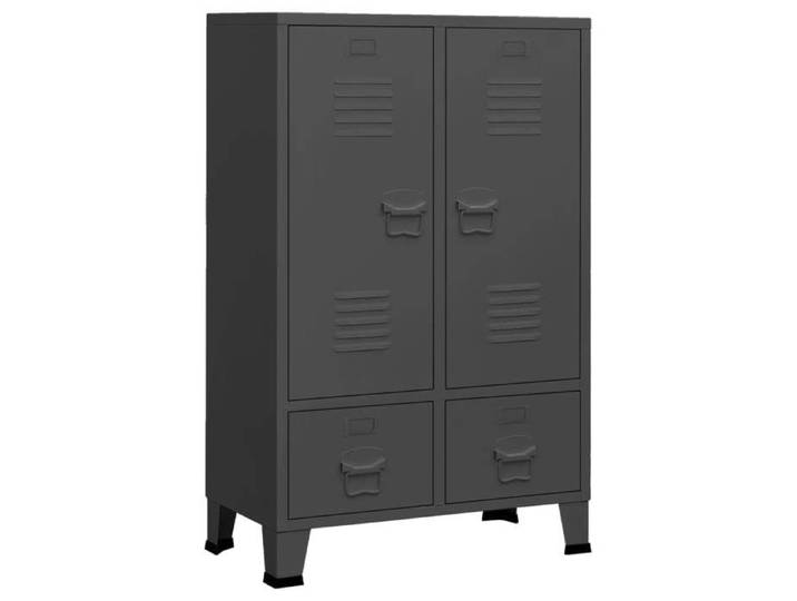 Armoire MGH - Garde-robe Chambre - industrielle Anthracite 67x35x107 cm - Acier M389