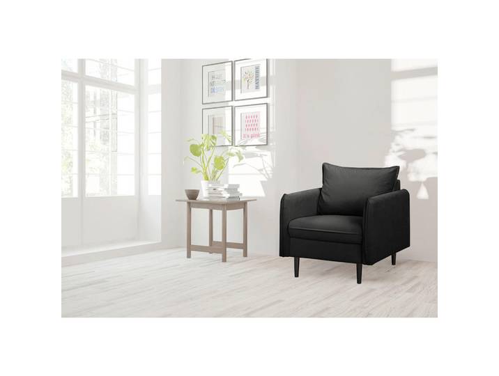 P & B Sessel Juli, Schwarz, Holz, Buche, Füllung: Komfortschaum, Silikon, 74x86x100 cm, Wohnzimmer, Sessel, Sonstige Sessel