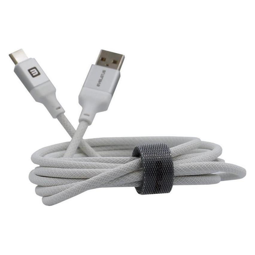 Evelatus Cable Cable USB A to C 2M Aluminum housing braiding White (2 m) (EVELATUS)