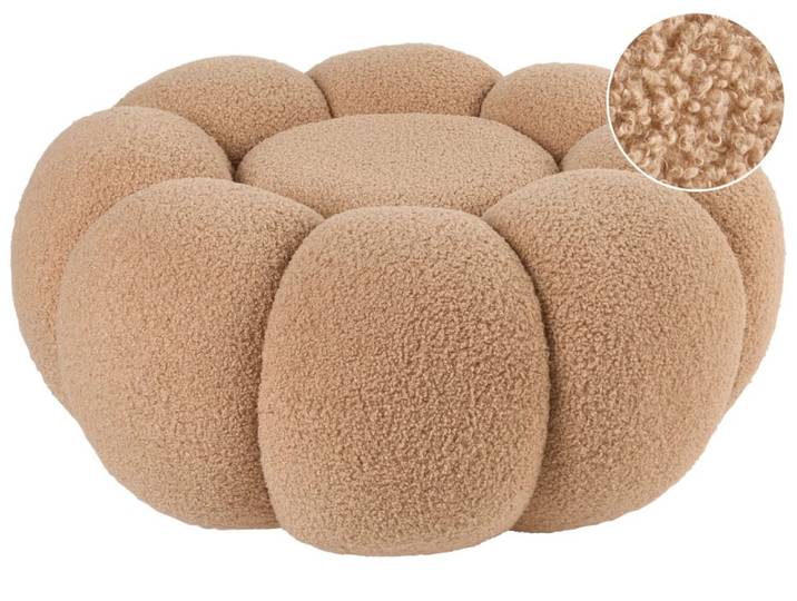 Pouf en tissu marron 60x27cm