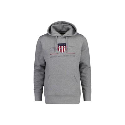 Sweatshirt GANT "Sweatshirt REGULAR ARCHIVE SHIELD HOODIE", Herren, Gr. XXL, grau, Obermaterial: 78% Baumwolle CO. 22% Polyester PES., Sweatshirts Sweatshirt