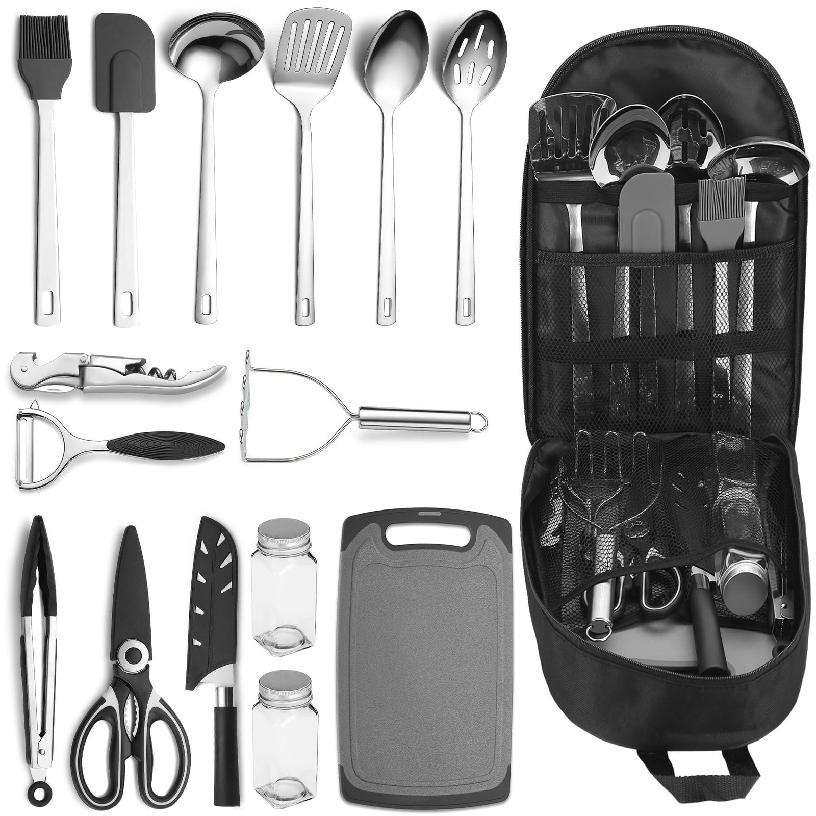 Solidchoice 15-delige kookgerei set voor kamperen