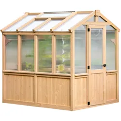 Tchibo - Gewächshaus aus Zedernholz - 204x238x236cm - braun -