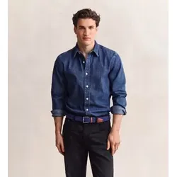 Gant für Herren. 3260089 Blaues Jeanshemd (L), Lässig, Denim, Klassisch, Langarm