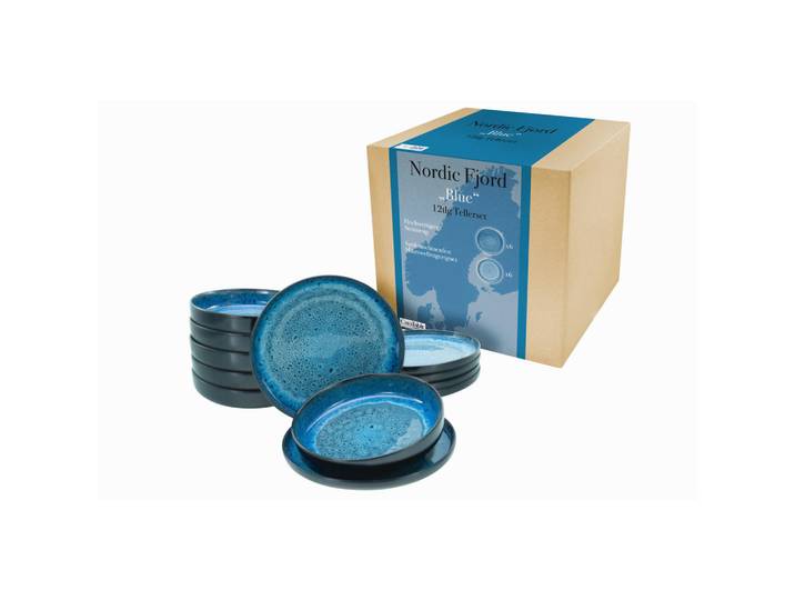 Creatable Tafelservice, Blau, Keramik, 12-teilig, Geschirr, Geschirrsets, Tafelservice