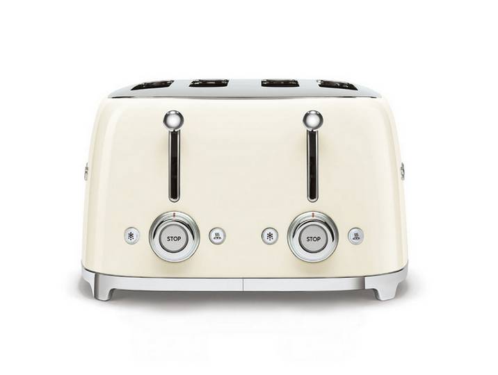 Smeg - Grille-pains 4 Fentes 950w Crème Tsf03creu