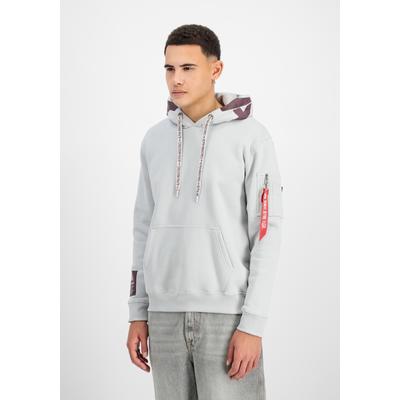 Hoodie ALPHA INDUSTRIES "Alpha Hoodie", Herren, Gr. 3XL, weiß (pastel grau), Obermaterial: 80% Baumwolle, 20% Polyester, regular fit, Sweatshirts Hoodie