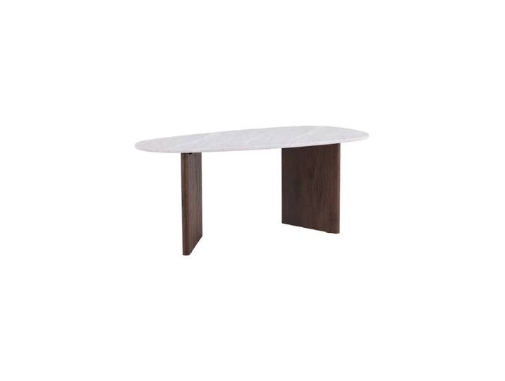 Ovaler Design Esstisch „Grönvik“ - 180 x 90 cm Weiss, Dunkelbraun VE DESIGN