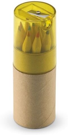 Crayons de couleur goodies personnalisés LAMBUT papier jaune transparent