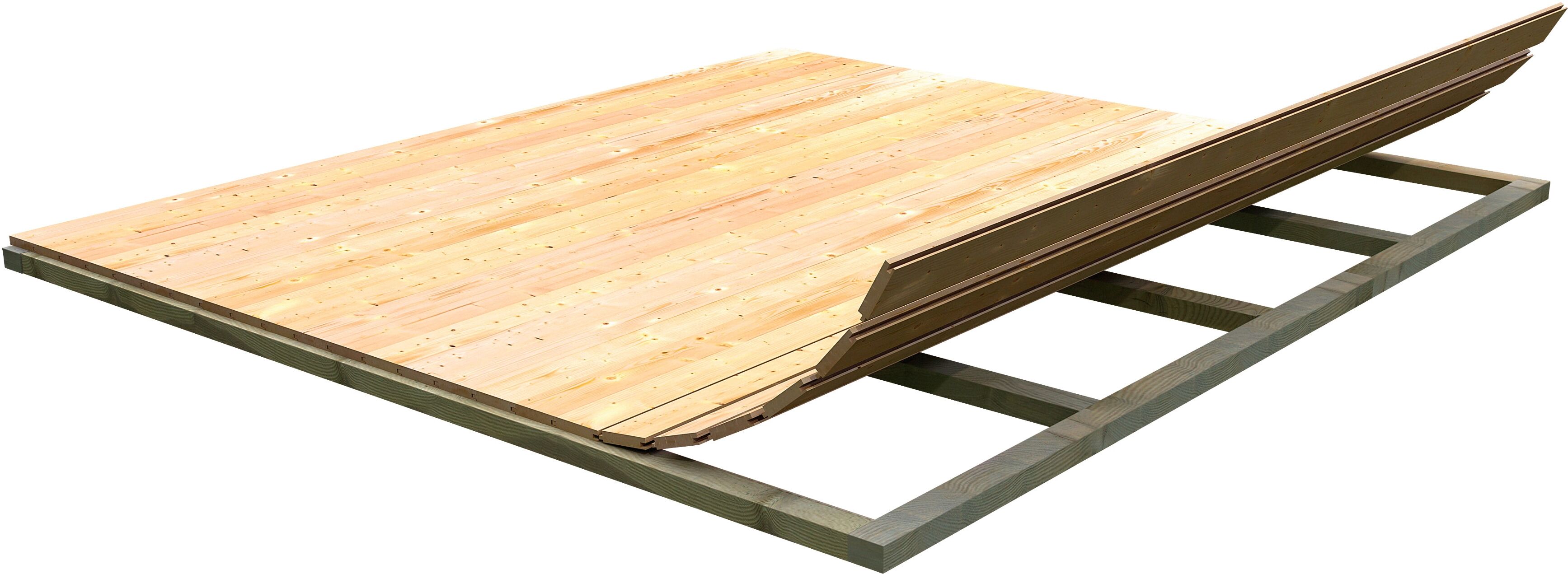 Gartenhaus-Fußboden WEKA, beige (natur), B:300cm H:0,16cm T:300cm, Massivholz, Gartenhaus-Fußböden, für Gartenhäuser