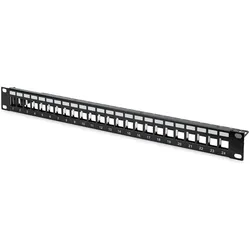Digitus Modulares Patch Panel, 24-Port bestückt mit 24x DN-93615, Server Zubehör, Schwarz