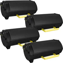4 Kompatible Toner ersetzt Lexmark 50F2U00 502U Multipack schwarz