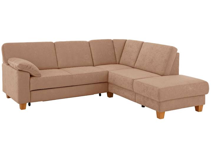 Ecksofa, Luxus-Microfaser ALTARA NUBUCK, Braun, 243×91 cm, Mit Bettfunktion, Vintage, Home Affaire