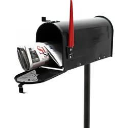 Wiltec, Briefkasten, Set US Mailbox 180x220x480mm amerikanischer Briefkasten Ständer