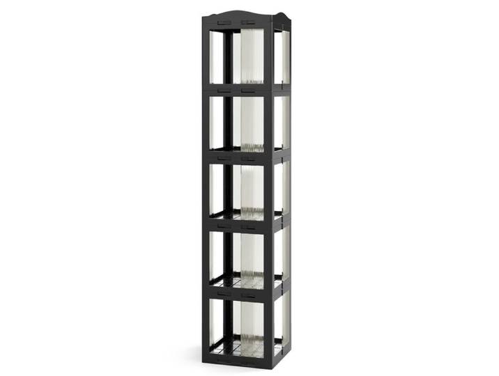 GIANTEX Bibliothèque Rotative à 5 Niveaux 36 5 x 36 x 174 cm Étagère de Rangement Moderne pour Chambre Salon Bureau Noir