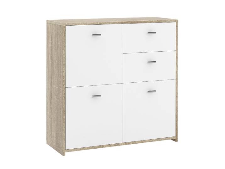 Sideboard DANTE 77 x 77 cm braun/weiss