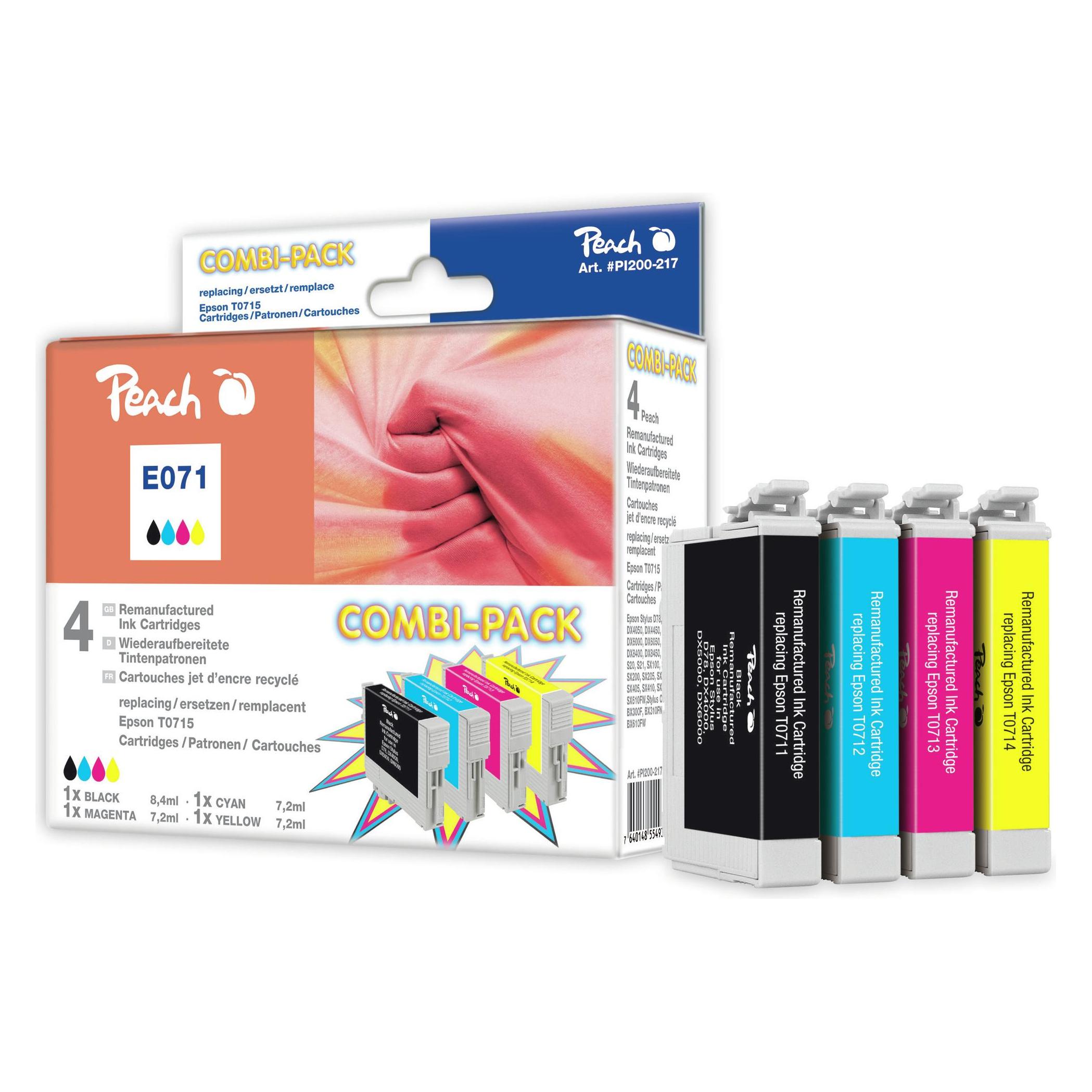Peach T0715, 1x 1x 1x 1x (BK, C, M, Y) (PI200-217)