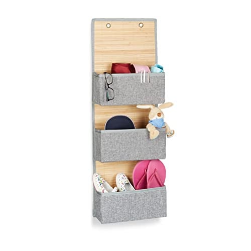 Relaxdays Hangende wandorganizer voor badkamer of hal, grijs