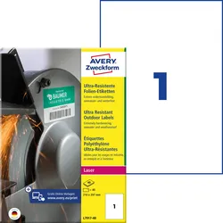 AVZ L7917-40 - Folien-Etiketten, extrem resistent, 210 x 297 mm, 40 Stück, weiß