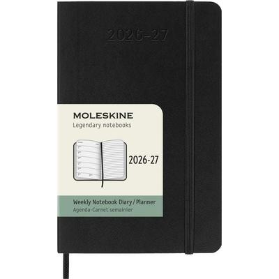 Moleskine 18 Monate Wochenkalender 2026/2027, P/A6, 1 Wo = 1 Seite, Rechts Linierte Seite, Weicher Einband, Schwarz