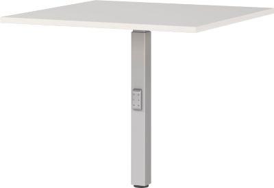 Eckverbindungsplatte Agenda, mechanisch höhenverstellbar, B 800 x T 800 x H 680-910 mm, Lichtgrau/Silber