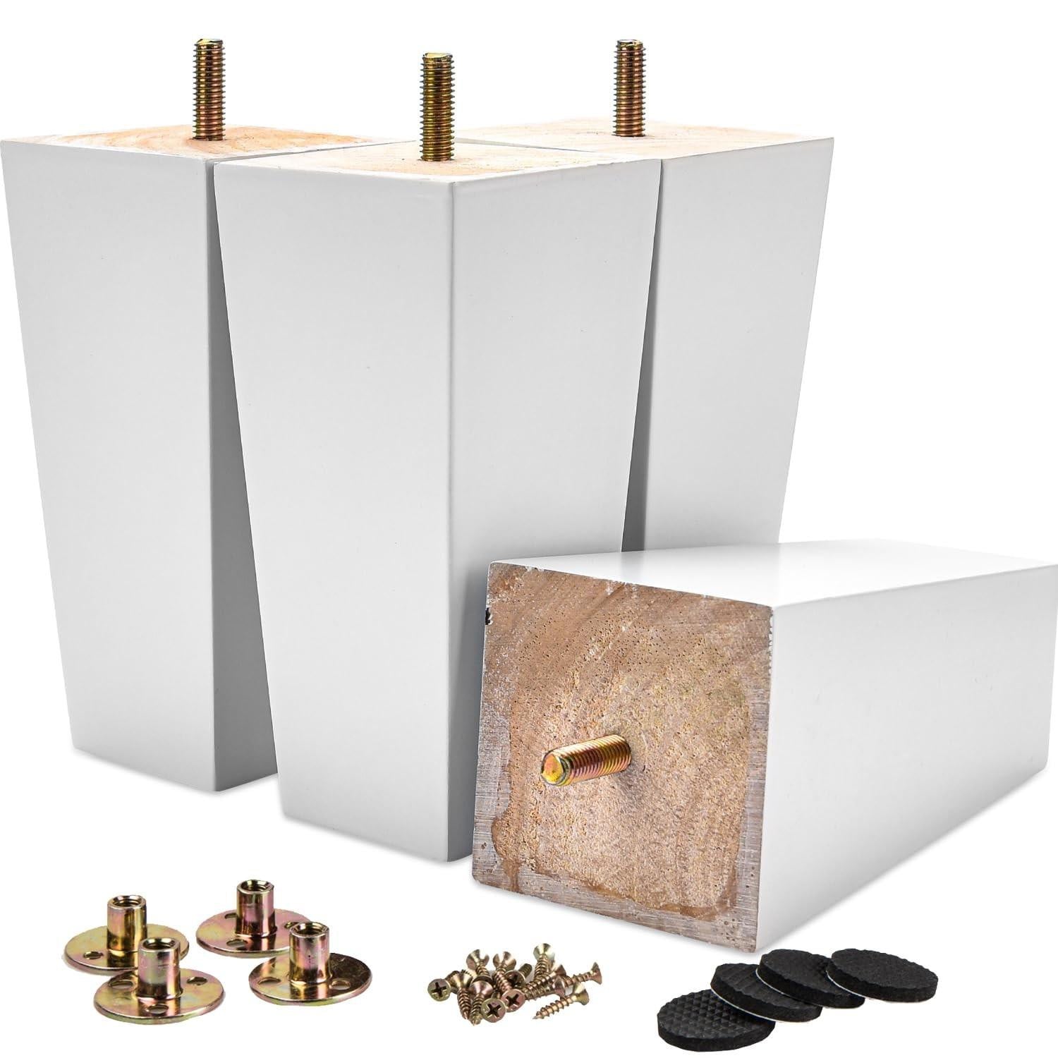 Set van 4 houten meubelpoten van 10 cm voor vervanging van meubels