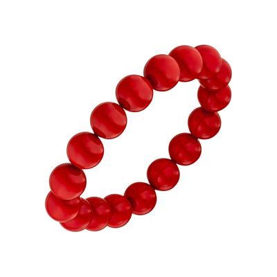 Perlenarmband JOBO, rot, Armbänder, Damen, 19cm, Perlen, Perlenarmband, mit Muschelkern-Perle 19 cm
