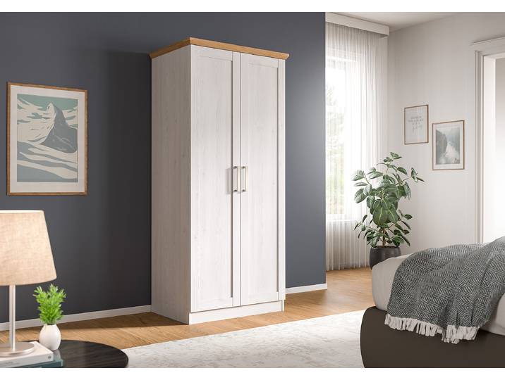 Drehtürenschrank Florenz 84 x 185 x 54cm Weiß