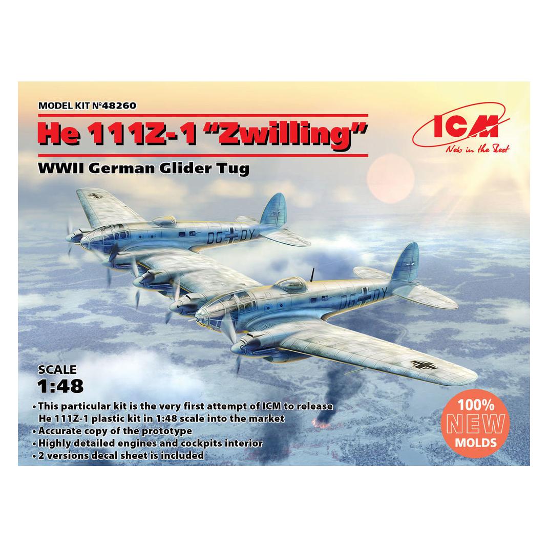 ICM He 111Z-1 Zwilling, WWII German Glider Tug (48260)