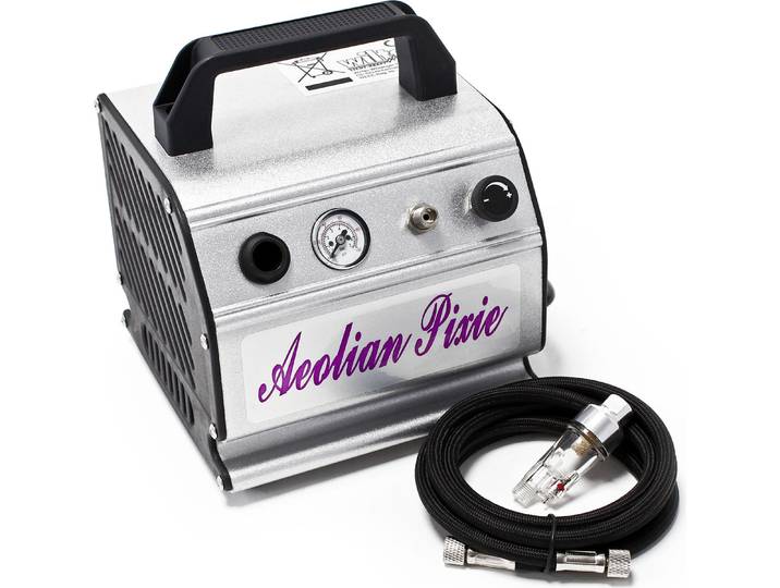Wiltec Compresseur à membrane Aérographe Airbrush AS176 – Monocylindrique\, portatif\, silencieux – 3 bar – Diaphragme – Sans huile – Pour aérographie\, modélisme\, manucure\, tatouage