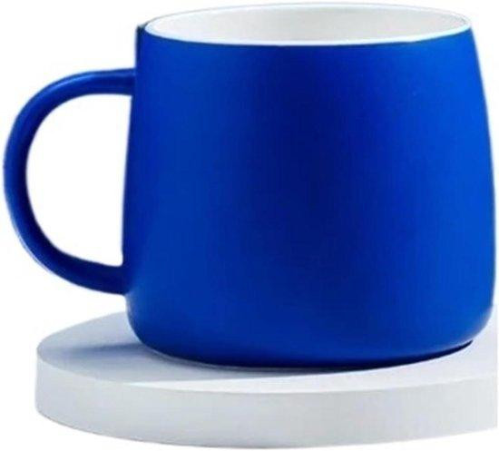 Set van 2 blauwe keramische koffiemokken met 500ml capaciteit