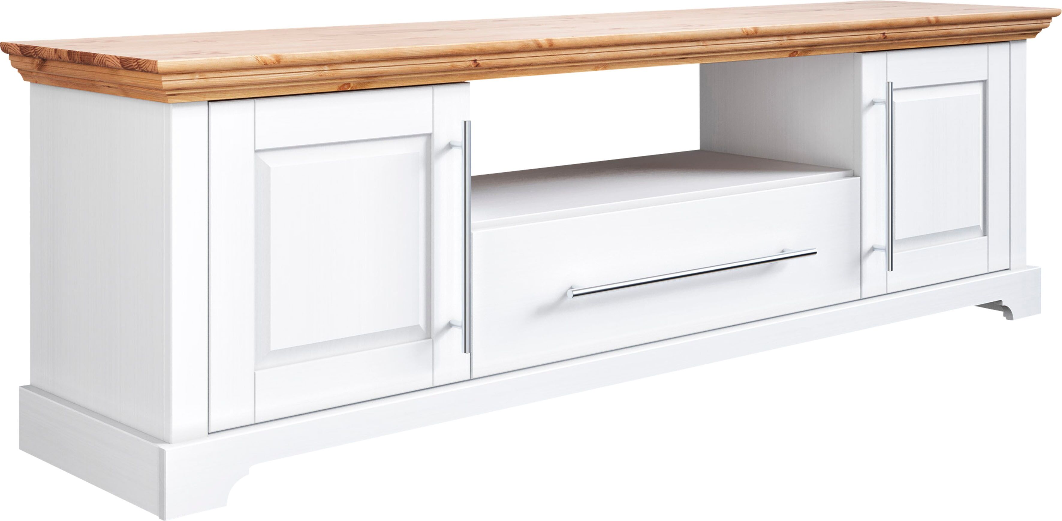 TV-Board GOODPRODUCT "Melissa", gelb (weiß, honig), B:171cm H:171cm T:39cm, FSC-zertifiziertes Massivholz, Sideboards, TV-Board, Lowboard, 2-türig, Breite 171 cm, Kiefer massiv, FSC weiß, honig B/H/T: 171cm x 171cm x 39cm, 1 Stk., Kiefer, 2 Stk.
