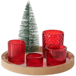 Boltze Tablett Ensemble 6-tlg. - rot