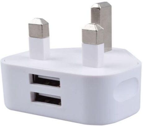MicroConnect PETRAVEL36 Dual USB Mains Charger 2.1A, UK Plug, White