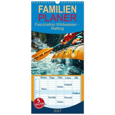 Familienplaner 2027 - Faszination Wildwasser - Rafting mit 5 Spalten (Wandkalender, 21 x 45 cm) CALVENDO